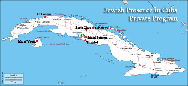 jewish presence in cuba tour map